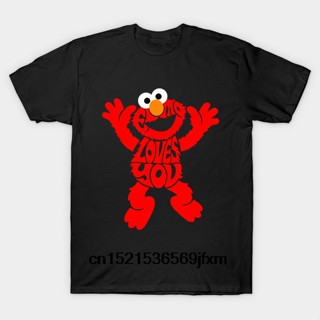 GILDAN ขายดี เสื้อยืด ผ้าฝ้าย พิมพ์ลาย Elmo Loves You Elmo ใส่สบาย สําหรับผู้ชาย ใส่เล่นกีฬา เพาะกาย 367693