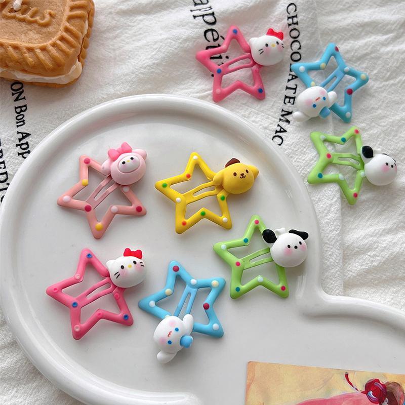 2023 Sanrio กิ๊บติดผม รูปดาว เป็ด แฟชั่นยอดนิยม สไตล์เกาหลี สําหรับนักเรียน