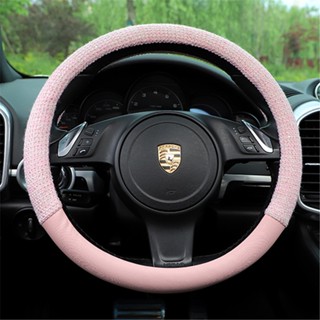 Classic Style Car Steering Wheel Cover Chanel-Style Woolen Car Handle Cover Non-Slip Anti-Sweat Wear-Resistant Car Cutting Steering Wheel Cover steering wheel cover 38cm car accessories interior organizer