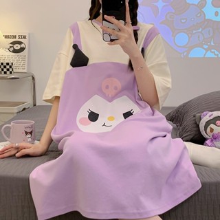 womens new summer sweet pajamas Summer cartoon kuromi home clothes loose casual short-sleeved nightdress