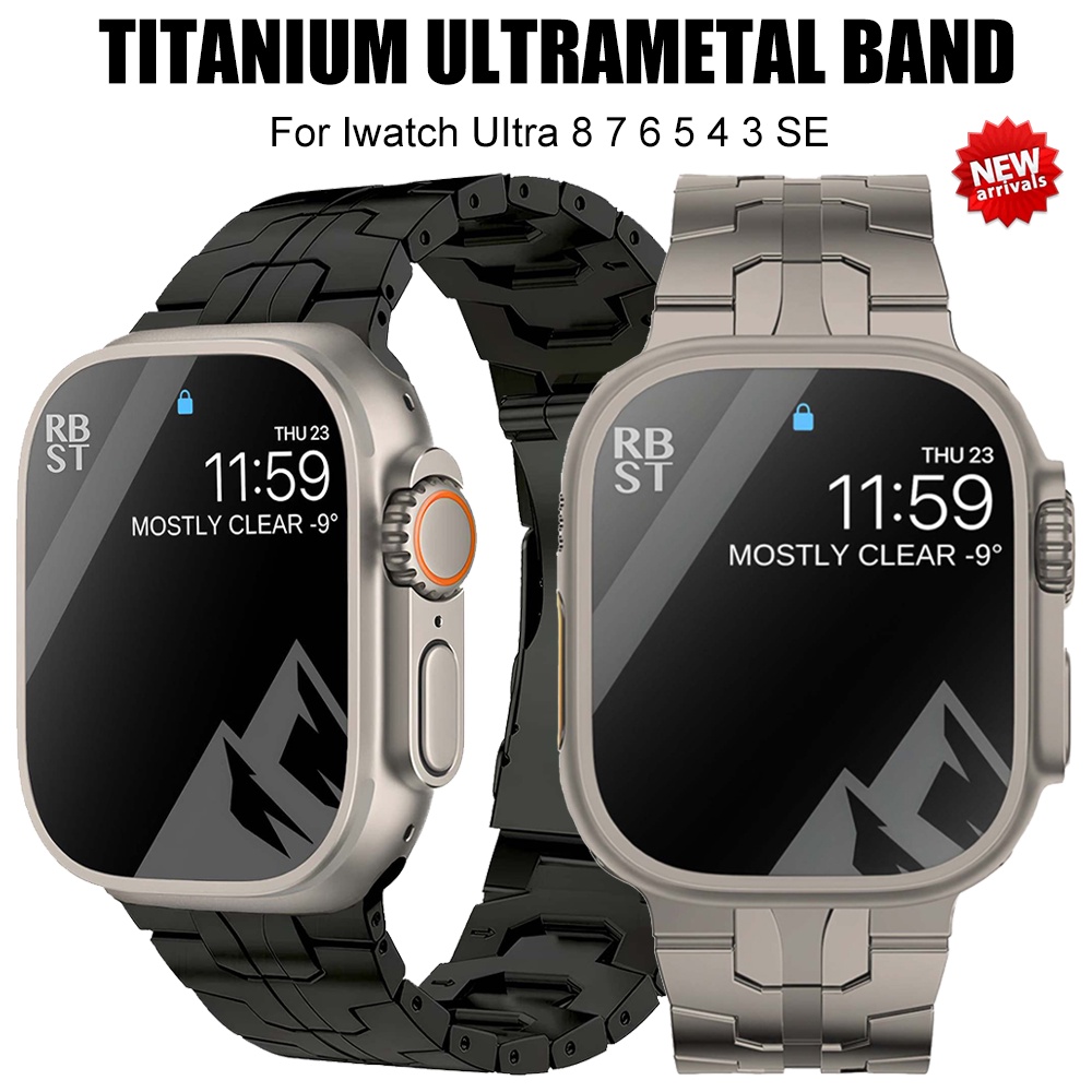 สายนาฬิกาข้อมือไทเทเนียมโลหะ สําหรับ Apple Watch 49 มม. UItra iWatch Series 9 8 7 45 มม. 41 มม. 6 5 4 3 SE 40 มม. 44 มม. 42 มม.