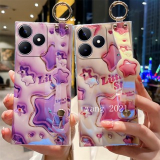 ขายดี เคสโทรศัพท์มือถือ ซิลิโคนนิ่ม ลายการ์ตูนปลาดาว 3D พร้อมสายคล้องข้อมือ สร้างสรรค์ แฟชั่น สําหรับ Realme C53 C55 NFC 2023 RealmeC53