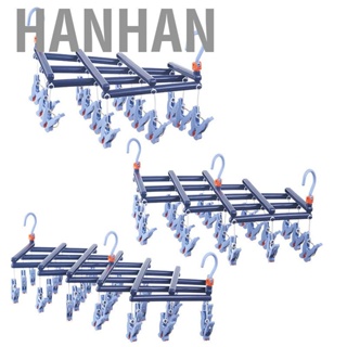 Hanhan Plastic Folding Multi Head Drying Rack Multi Clips Socks Underwear Hanger Windproof Multifunctional Clothespin