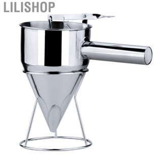 Lilishop Batter Funnel  Batter Dispenser Funnel Stainless Steel with Rack Handle for Home