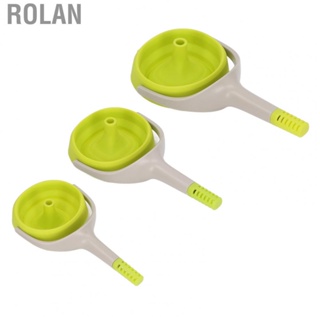 Rolan Silicone Funnel 3 Sizes Exquisite Filter Handle Easy Storage Durable Kitchen Funnel Set  Grade for  Transferring for