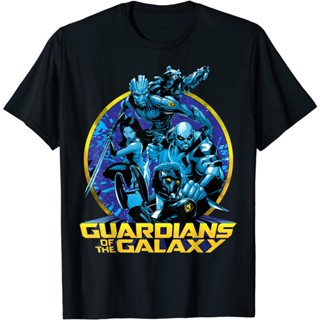 📦พร้อมส่ง คอกลม ผ้าฝ้าย 100% พิมพ์ลายกราฟฟิค Marvel Super Hero Guardians of the Galaxy สําหรับผู้ชาย T-shirt