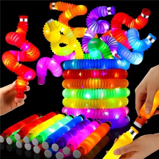 ของเล่นบีบสกุชชี่ มีไฟ LED เรืองแสง บรรเทาความเครียด เพื่อการศึกษา สําหรับเด็ก