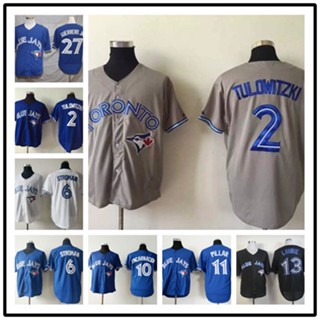 เสื้อกีฬาเบสบอล ปักลาย Mlb Jersey Toronto Blue Jays สําหรับผู้ชาย