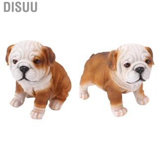 Disuu Garden Decor Bulldog Statues  Lifelike Lovely English Bulldog Puppy Statue  for Home