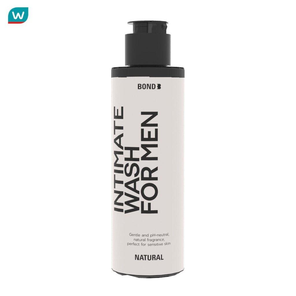 Bond บอนด์ เมนส์ อินทิเมท วอช เนเชอรัล 130 มล.ผลิตภัณฑ์ทำความสะอาดจุดซ่อนเร้นสำหรับผู้ชาย