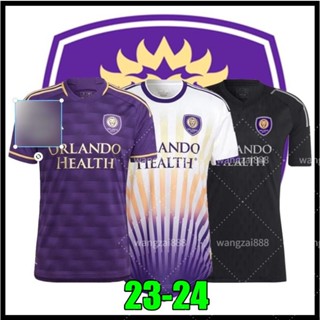 เสื้อกีฬาแขนสั้น ลายทีมชาติฟุตบอล Orlando City Jersey Home Away 23-24 ชุดเหย้า สําหรับผู้ชาย และผู้ใหญ่ ไซซ์ S-4XL