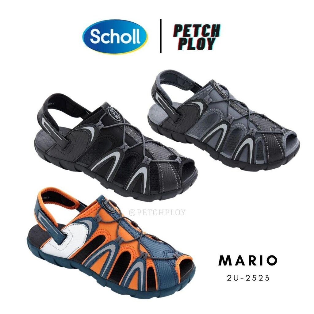 รุ่นขายดี!! (2U-2523) Scholl รองเท้าสกอลล์ของแท้ รุ่น Mario รหัส 2U-2523 เทคโนโลยี คอมฟอร์ท แซนเดิล (Comfort Sandals)