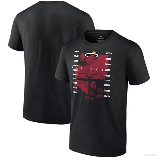 Qy เสื้อยืดแขนสั้น พิมพ์ลาย Miami Heat สีดํา พลัสไซซ์ สําหรับทุกเพศ 2023