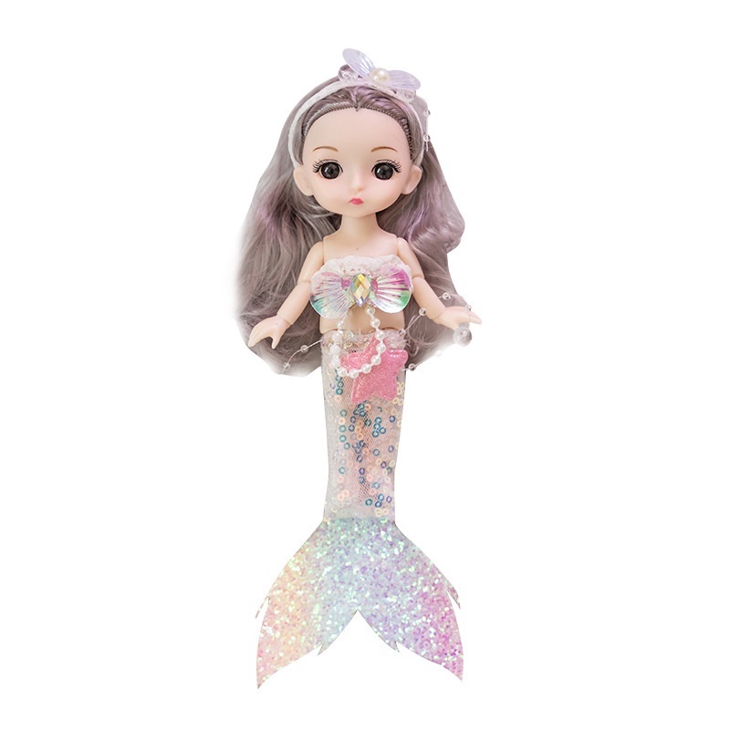 ตุ๊กตาเจ้าหญิงนางเงือก ขนาด 24 ซม. ของเล่นสําหรับเด็กผู้หญิง ราคา ถูกที่สุด ดีลบีเคเค แกลเลอรีภาพที่ 6
