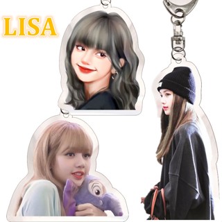 1 ชิ้น LISA Black-Pink พวงกุญแจอะคริลิค สีดํา สีชมพู ลาลิซ่า มาโนบาน พวงกุญแจแขวน ของราคาถูก CX