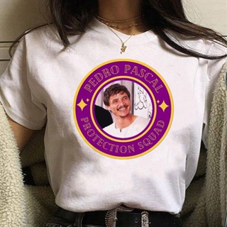 เสื้อยืด พิมพ์ลายกราฟฟิค Pedro Pascal สไตล์ญี่ปุ่น สําหรับผู้หญิง