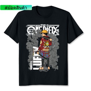 ลิง D. เสื้อยืดแขนสั้นลําลอง ผ้าฝ้าย 100% พิมพ์ลายกราฟฟิค Luffy พรีเมี่ยม