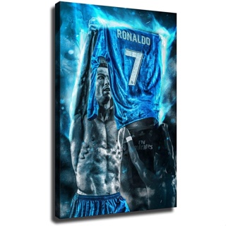 โปสเตอร์ผ้าใบ พิมพ์ลายฟุตบอล Cristiano Ronaldo Xirokey Hd สําหรับตกแต่งบ้าน ห้องนอน ห้องนั่งเล่น ออฟฟิศ