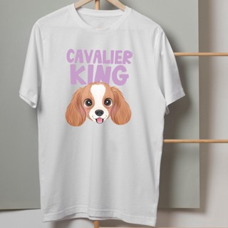 เสื้อยืดลาย น้องหมา แควาเลียร์คิงชาลส์สแปเนียล Cavalier King Charles Spaniel ผ้า Cotton  สีสันสดใส ใส่สบาย ลายน่ารักๆ