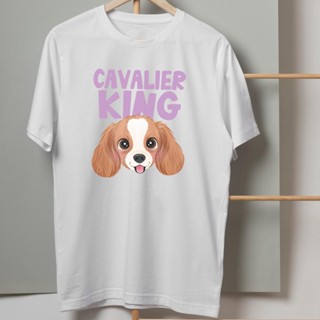 เสื้อยืดลาย น้องหมา แควาเลียร์คิงชาลส์สแปเนียล Cavalier King Charles Spaniel ผ้า Cotton  สีสันสดใส ใส่สบาย ลายน่ารักๆ