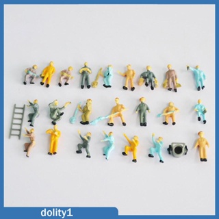 [Dolity1] โมเดลฟิกเกอร์คนงานรางรถไฟ ขนาดเล็ก สเกล HO ฉากโต๊ะทราย 25 ชิ้น