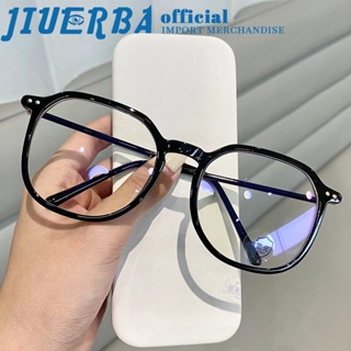 JIUERBA แว่นตาสายตาสั้น ทรงสี่เหลี่ยม ป้องกันรังสียูวี ป้องกันแสงสีฟ้า สไตล์วินเทจ คลาสสิก เปลี่ยนเลนส์ได้ สําหรับผู้ชาย และผู้หญิง