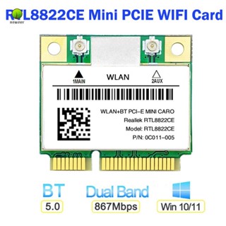 Rtl8822ce การ์ดเครือข่าย WiFi 1200Mbps 2.4G 5Ghz 802.11AC PCIe บลูทูธ 5.0 รองรับแล็ปท็อป PC Windows 10 11