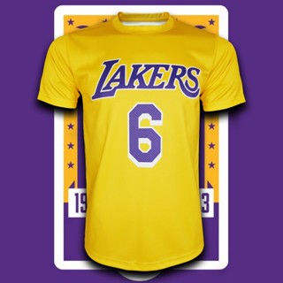 💥เสื้อยืดคอกลม บาสเกตบอล NBA LA Lakers เสื้อยืดบาสลาย แอลเอ เลเกอร์ส #BK0165 พิมพ์ทั้งตัว ไซส์ XS-3XL