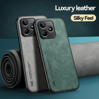 Luxury Leather Shell For Realme C53 4G 6.74" 53c C 53 Skin Feel Shockproof Magnetic Car Holder Phone Case For oppo Realme11 Pro 11 Pro+