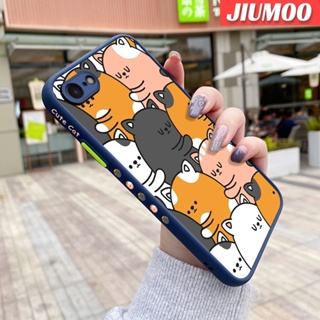 สําหรับ iPhone 7 8 se 2020 7 Plus 8 Plus เคสการ์ตูนแมวน่ารัก รูปแบบแฟชั่น ฝ้า แข็ง เคสโทรศัพท์ ซิลิโคน ป้องกัน เคสกันกระแทก