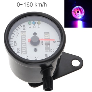 เครื่องวัดความเร็ว 12V สากล รถจักรยานยนต์ เคสโลหะ เครื่องวัดระยะทาง Speedometer ไฟกลางคืน