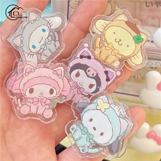 Sanrio คลิปหนีบกระดาษ PP อะคริลิค สองด้าน ลายแมว เครื่องเขียน