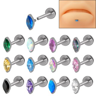 เพทาย Labret Zirconia เจาะรู | เกลียว, Tragus, Conch, Nose, Mouth Medusa beepup