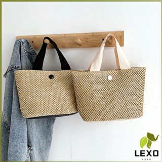 LEXO กระเป๋าถือ กระเป๋าสานสไตล์สาวญี่ปุ่น เเฟชั่น กระเป๋าถือสตรีฟาง handbag