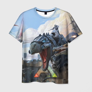 เสื้อยืด พิมพ์ลาย Ark Survival Evolved 3 มิติ สําหรับผู้ชาย