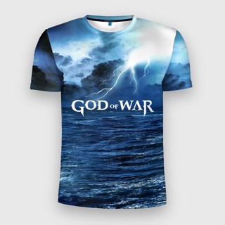 เสื้อยืด พิมพ์ลาย God of WAR 3 มิติ ทรงสลิม สําหรับผู้ชาย