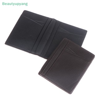 [Beautyupyang] กระเป๋าสตางค์หนังแท้ ใบสั้น บางพิเศษ ใส่บัตรเครดิตได้ สําหรับผู้ชาย