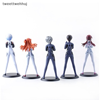 Tw ฟิกเกอร์ PVC รูปปั้นอนิเมะ Evangelion Eva Ayanami Rei Asuka Langley Soryu ของเล่นสําหรับเด็ก 5 ชิ้น ต่อชุด