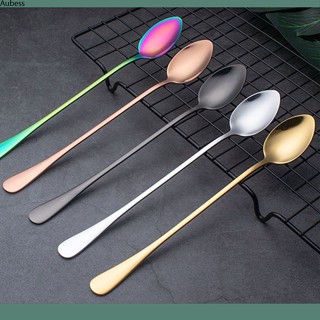 Ready 19cm Stainless Steel Spoon Long Handle Pointed Dessert Ice Cream Coffee Spoon Ice Scoop Cocktail Stir Wine Spoon Serein