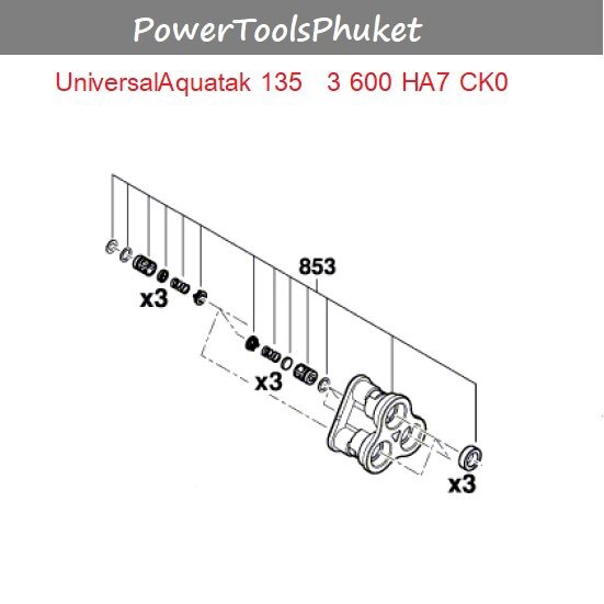 ชุดปั๊ม #853 เครื่องฉีดน้ำแรงดันสูง AQT33-10 / AQT35-12 / AQT 42-13 / AQT135 / Universal Aquatak 135