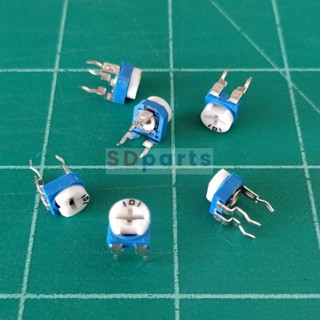 ตัวต้านทาน R ปรับค่า โพเทนชิโอมิเตอร์ ​​VR เกือกม้า Trimpot Potentiometer 101 ถึง 504 #RM065 แนวตั้ง (1 ตัว)