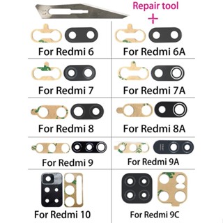 ใหม่ แท้ ฝาครอบเลนส์กล้อง ด้านหลัง พร้อมสติกเกอร์ติด สําหรับ Xiaomi Redmi 10 9T 9C 9A K30 Pro 6 6A 7 7A 8 8A 9 K40