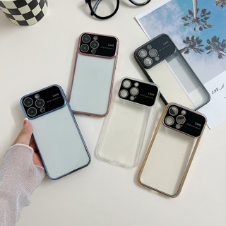 🔥 เคสไอโฟน11 หน้าต่างขนาดใหญ่ แบบนิ่มใสนนิ่มอะคริลิคเคสแข็งผิวสัมผัสกล้องปกป้องหน้าจอสี สำหรับ เคส Apple iPhone 13 xr xs max 7 8 Plus X 12 14 Pro Max เคสไอโฟน7พลัส 10x Case