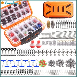 Cr ชุดอุปกรณ์เสริมตกปลา ห่วงถ่วงน้ําหนัก และแหวนหมุน กันน้ํา 254 ชิ้น