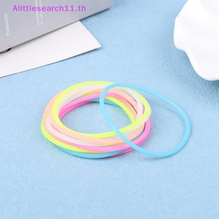 Alittlesearch11 สายรัดข้อมือยางซิลิโคน เรืองแสงในที่มืด สําหรับทําเครื่องประดับผม DIY 10 ชิ้น