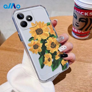 เคสโทรศัพท์มือถือแบบนิ่ม ใส ลายดอกทานตะวัน สําหรับ Realme 10 Pro+ 9 Pro + 8i 5 5i 6i 7i C3 C2 C17 C11 C15 C12 C20 C21y C25 C30 C31 C33 C35 C55 C53 Narzo 50a 50i