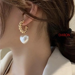 DARON ต่างหูห่วง ทรงกลม สไตล์เรโทร สําหรับผู้หญิง