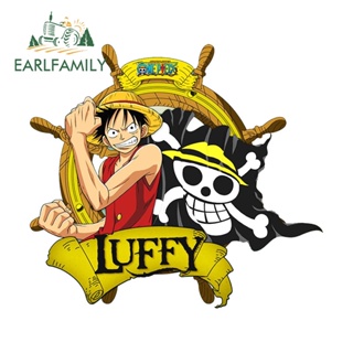 Earlfamily สติกเกอร์กันแดด กันน้ํา ลาย Sailing King Luffy 13 ซม. X11.7 ซม. สําหรับตกแต่งรถยนต์