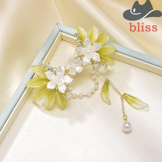 Bliss กิ๊บติดผมหางม้า โลหะผสม ประดับมุก หรูหรา สไตล์เกาหลี สําหรับผู้หญิง