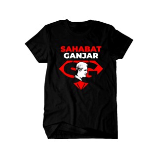 ดีมาก เสื้อยืด ลาย Calmmerch Friends Of Ganjar Pranowo สีดํา